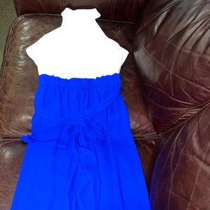FASHION NOVA..ROYAL BLUE AND WHITE..WIDE LEG SZ XL